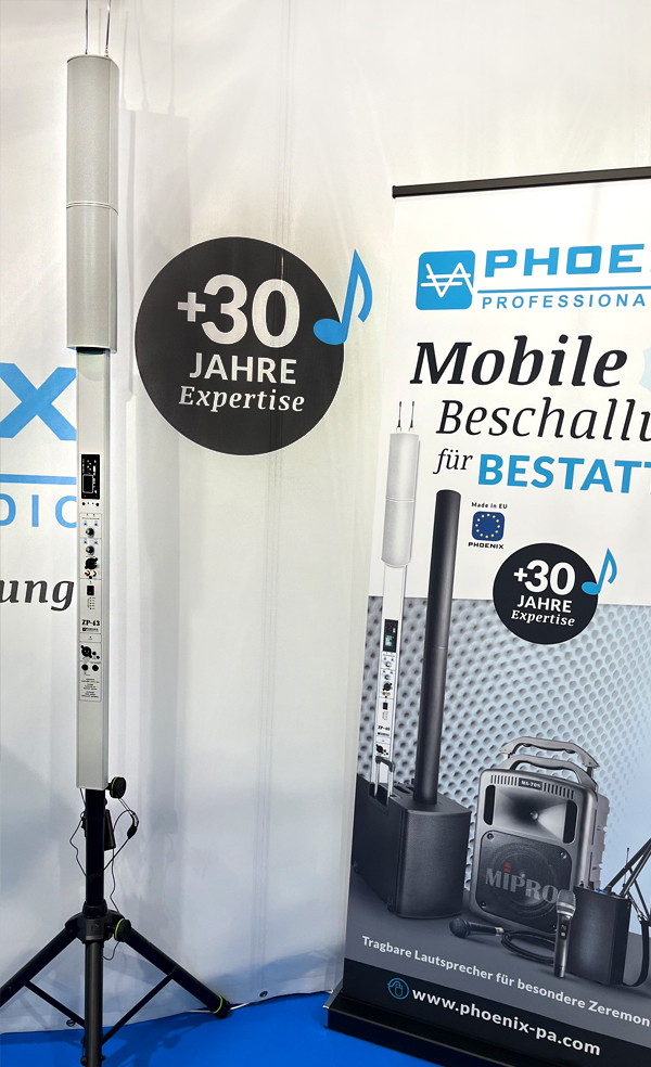 phoenix-professional-audio_messe-pieta-2023-bestattungsbedarf-friedhofstechnik_mobile-beschallung-beststatter_prozessionsanlage-zp-40-slim-2x